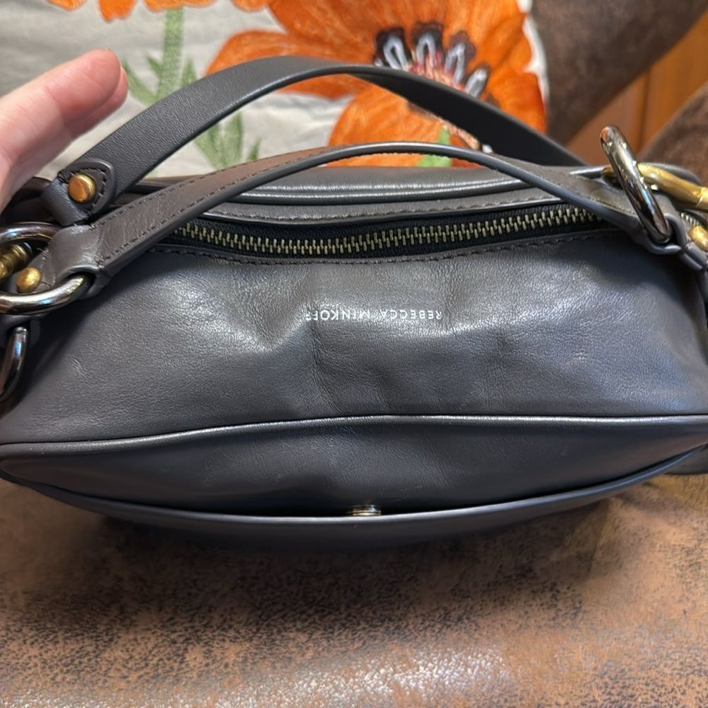 REBECCA MINKOFF CROSSBODY LEATHER JETT BOXY BAG STUDS CARGO RINGS CLASPS NWOT - Picture 14 of 17